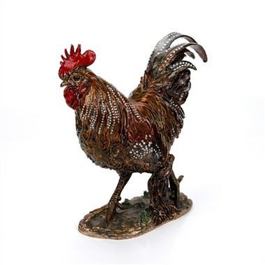 Cyfanwerthu Cyw Iâr Metel ffiguryn Metel Rooster Cerflun Rhodd Gwyliau Addurno Cartref